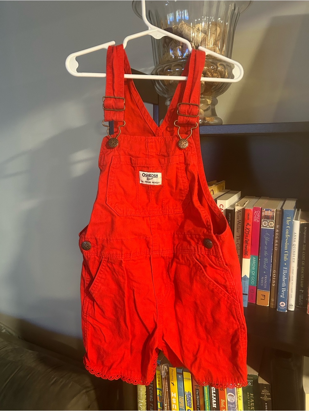 OshKosh B'gosh Bright Red Toddler Shortalls with Front Pocket